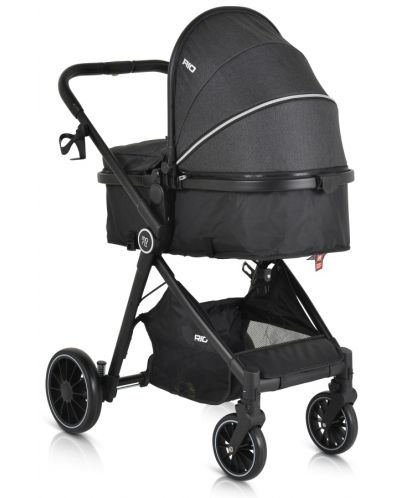Комбинирана бебешка количка Moni - Rio, черна - 3