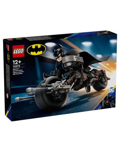 Конструктор LEGO DC Comics Super Heroes - Фигура за изграждане Батман и мотоциклет (76273) - 1