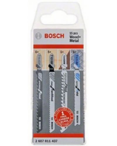 Комплект ножчета за дърво и метал Bosch - 15 части - 1