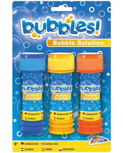 Комплект пълнители за балончета Grafix - Bubble, 60 ml, 3 броя - 1