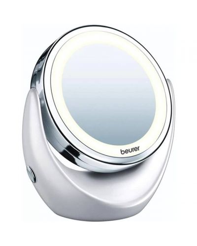 Козметично LED огледало Beurer - BS 49, 5x Zoom, 11 cm, бяло - 1