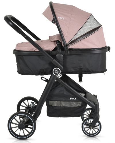 Комбинирана бебешка количка Moni - Rio, розова - 4