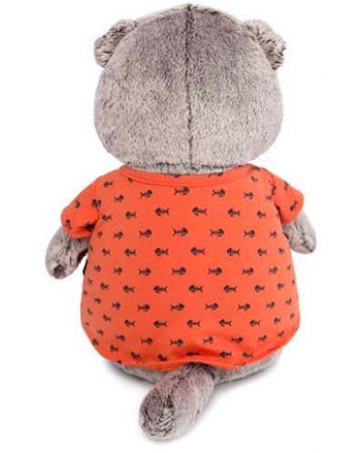 Плюшена играчка Budi Basa - Коте Басик, с оранжева тениска, 22 cm - 3