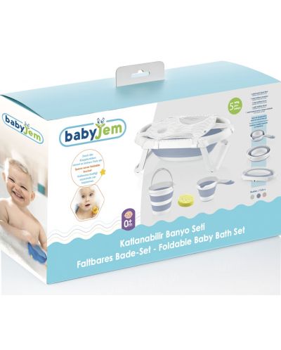Комплект за къпане от 5 части BabyJem - Син - 2