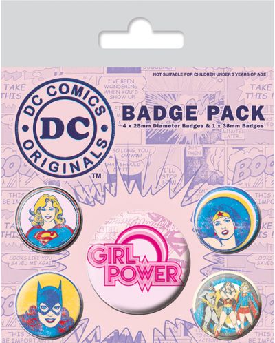 Комплект значки Pyramid - DC Comics (Girl Power)