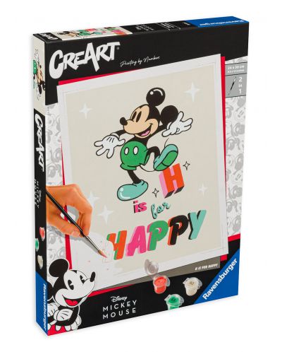Комплект за рисуване по номера Ravensburger CreArt - H is for Happy - 1