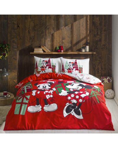 Комплект за спалня TAC Licensed - Minnie & Mickey Christmas, 100% памук - 1