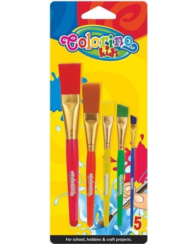 Комплект четки за рисуване Colorino Kids – Jumbo, 5 броя - 1