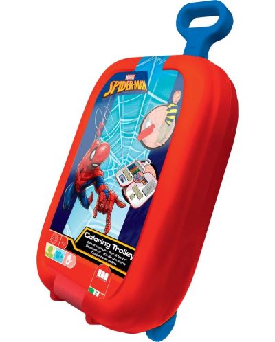 Комплект за оцветяване в куфарче на колелца Multiprint - Spider-Man - 1