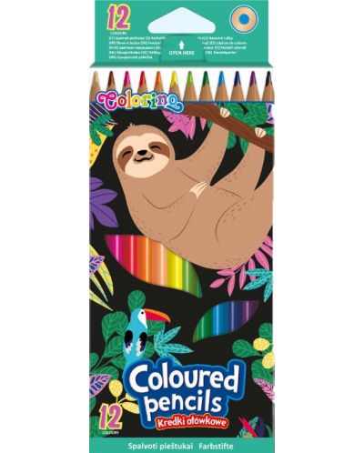 Комплект цветни моливи Colorino - Wildkid, 12 цвята - 1