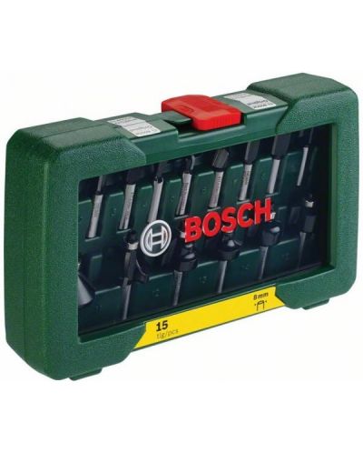 Комплект твърдосплавни фрезери Bosch - 8 mm, 15 части - 2