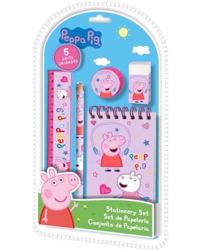 Комплект ученически пособия Kids Licensing - Peppa Pig, 5 части - 1