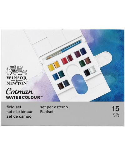 Комплект акварелни бои Winsor & Newton Cotman - 14 цвята - 1