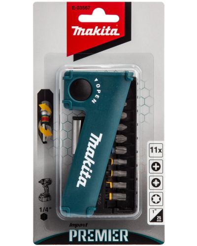 Комплект битове Makita - Impact Premier E-03567, 1/'', 11 части - 2