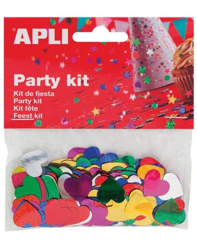 Комплект конфети Apli - Сърца, разноцветни, 15 mm - 1