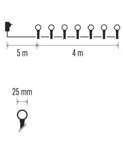 LED Лампички Emos - Big Cherry Timer, 40 броя, 3.6W, 4 m - 8