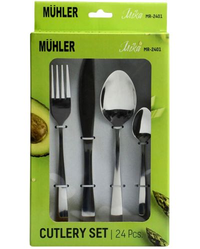 Комплект прибори за хранене Muhler - Mika MR-2401, 24 части, сребристи - 2