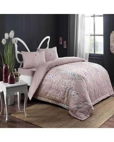 Комплект за спалня със завивка TAC - Sarah, розов - 1