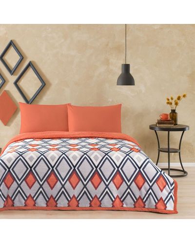 Комплект за спалня с одеяло TAC - Harlow, оранжев - 2
