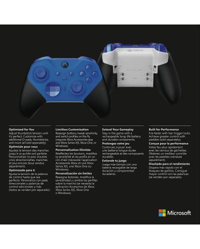 Контролер Microsoft - Xbox Elite Wireless Controller, Series 2 Core, син - 7