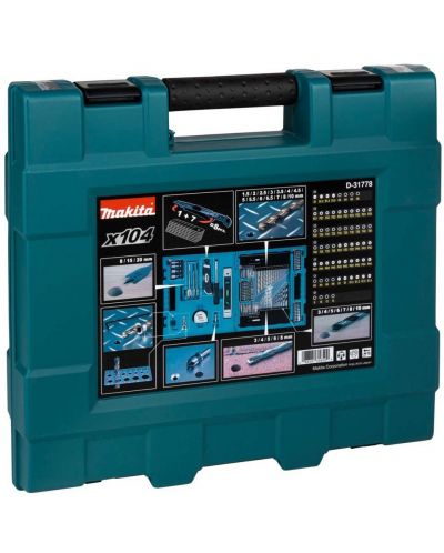 Комплект накрайници и свредла Makita - D-31778, 104 части - 5