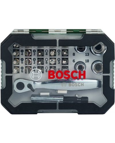 Комплект битове и тресчотка Bosch - 26 части - 2