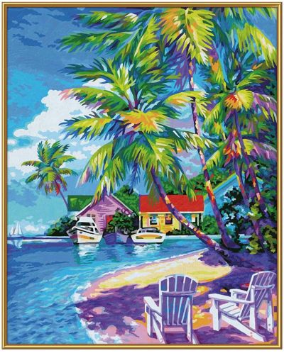 Комплект за рисуване по номера Schipper - Слънчеви Кариби - 2