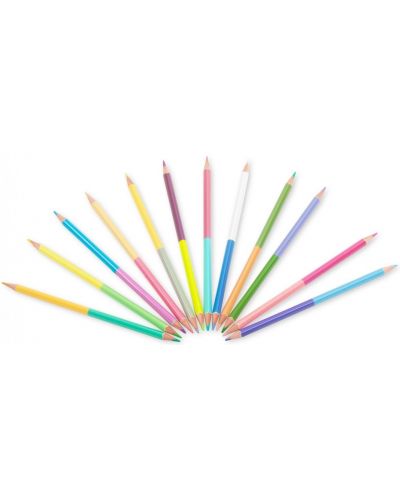 Комплект двувърхи цветни моливи Kidea - 12 броя - 2