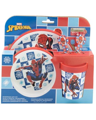 Комплект за хранене Stor - Spiderman Arachnid Grid, 5 части - 2