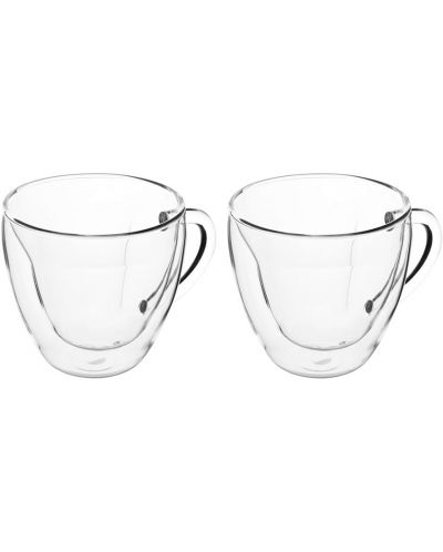 Комплект от 2 двустенни чаши за кафе ADS - Andrea, 250 ml, с лъжички - 2