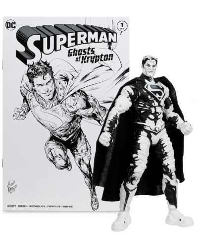 Комплект екшън фигури McFarlane DC Comics: Superman - Ghosts of Krypton (Page Punchers) (Sketch Edition) (Gold Label) (Limited Edition), 18 cm - 9