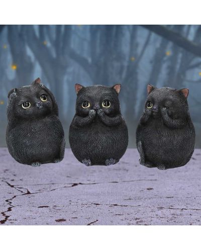 Комплект статуетки Nemesis Now Adult: Humor - Three Wise Fat Cats, 8 cm - 7