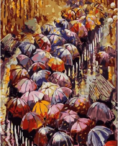 Комплект за рисуване по номера TSvetnoy - Autumn Umbrellas - 1
