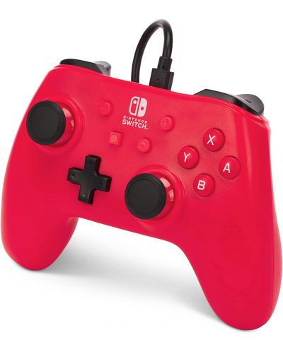 Контролер PowerA - Enhanced, жичен, за Nintendo Switch, Raspberry Red - 4