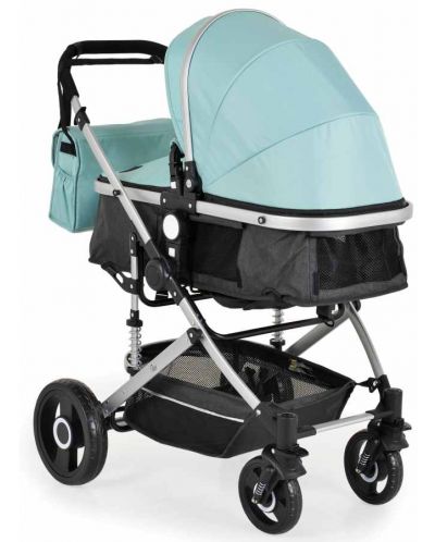Комбинирана бебешка количка Moni - Ciara, тюркоаз с черно - 7