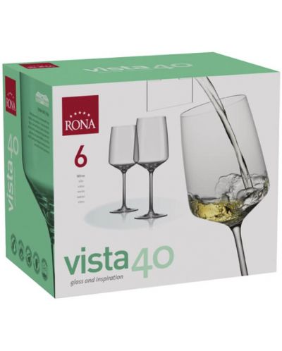 Комплект чаши за вино Rona - Vista 6839, 6 броя x 400 ml - 2
