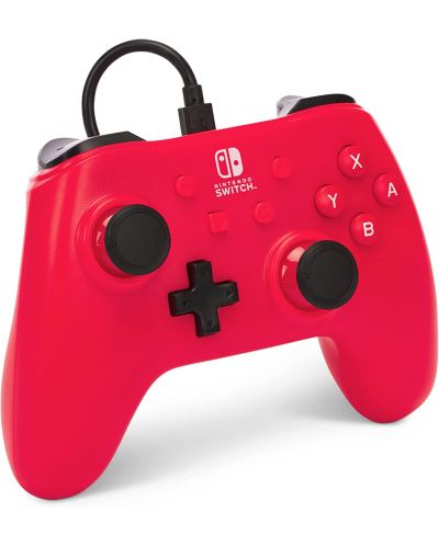 Контролер PowerA - Enhanced, жичен, за Nintendo Switch, Raspberry Red - 2