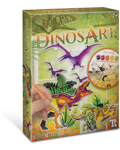 Комплект DinosArt - Оцвети фигурките на динозаври - 1