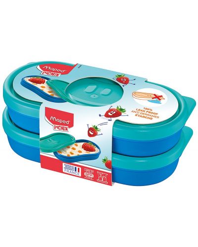Комплект кутии за храна Maped Concept Kids - Синя, 150 ml, 2 броя - 1