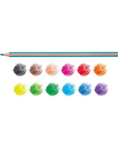 Комплект цветни моливи Carioca - Supercolor Hexagon, 12 цвята - 2