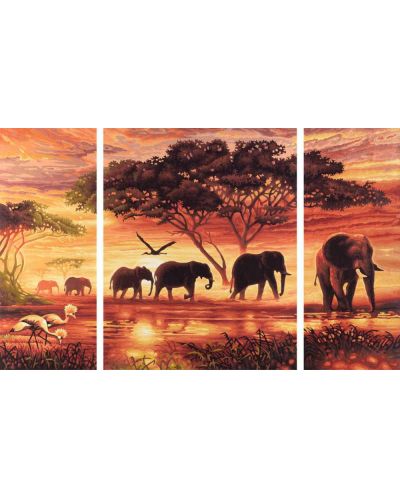 Комплект за рисуване по номера Schipper - Слоновете на Африка - 2