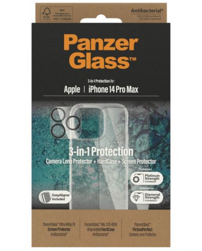 Калъф и протектори PanzerGlass - 3-in-1 Protection, iPhone 14 Pro Max - 3