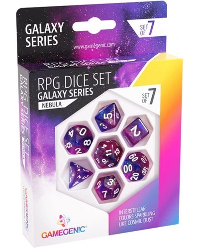 Комплект зарове Gamegenic: Galaxy Series - Nebula, 7 броя - 1