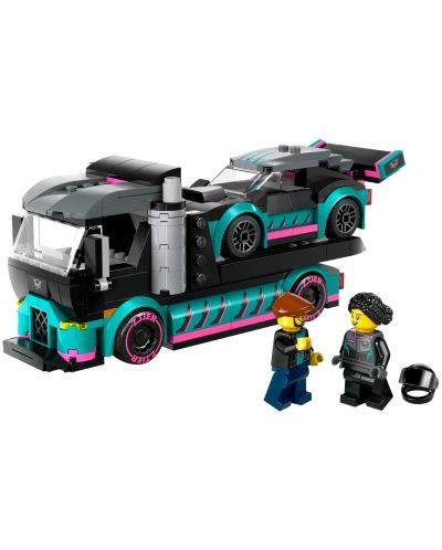 Конструктор LEGO City - Състезателна кола и камион за превоз на автомобили (60406) - 2