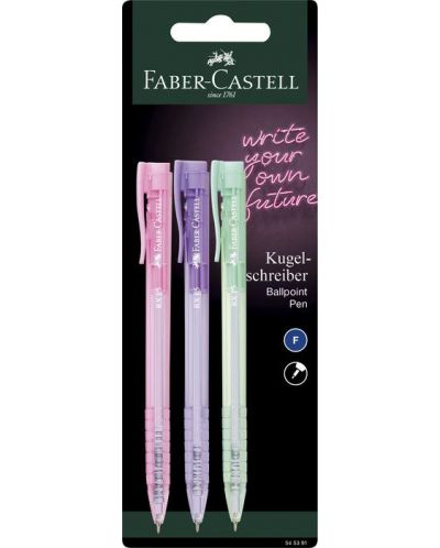 Комплект химикалки Faber-Castell Grip - 0.5 mm, 3 броя - 1