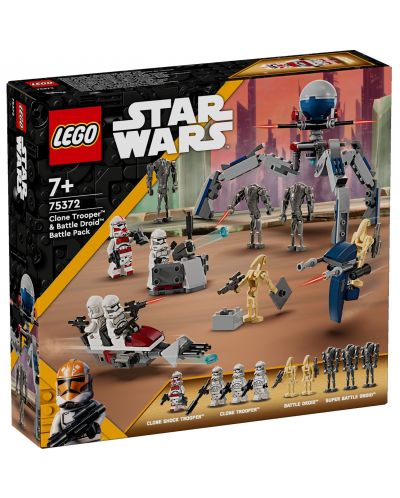 Конструктор LEGO Star Wars - Боен пакет клонинг щурмоваци и бойни дроиди (75372) - 1
