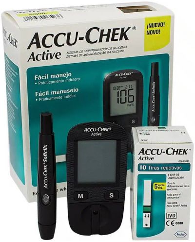 Комплект Accu-chek Active Глюкомер + Тест ленти, 10 броя - 1