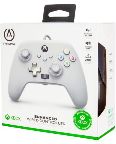 Контролер PowerA - Enhanced, за Xbox One/Series X/S, White Mist - 6