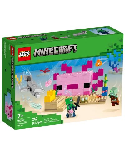 Конструктор LEGO Minecraft - Къща-аксолотъл (21247) - 1