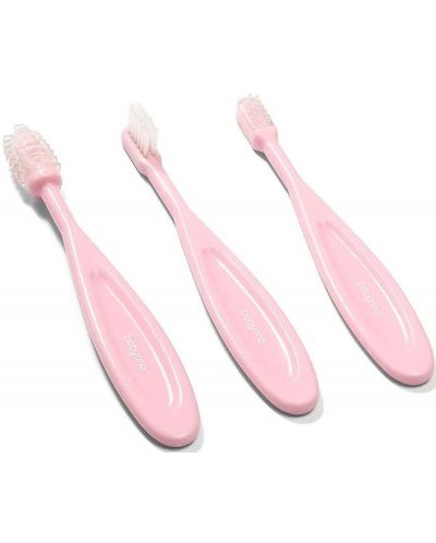 Комплект четки за зъби Babyono - 550/01, розови, 3 броя - 3
